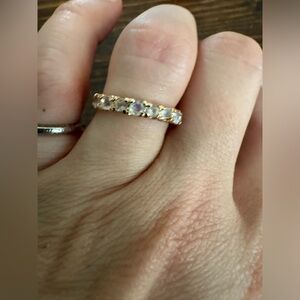 Genuine moonstone ring in rose gold filled